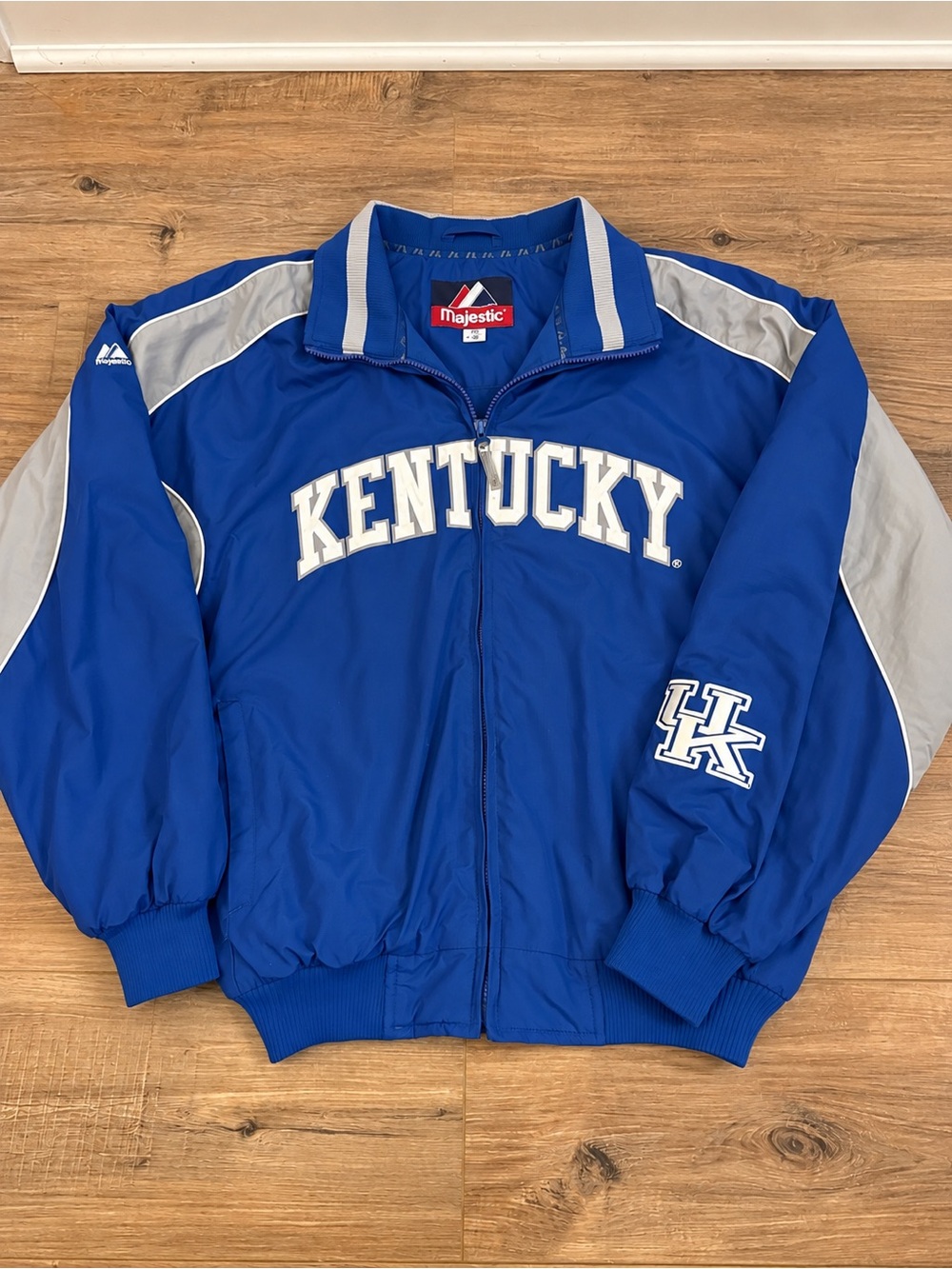 Vintage Majestic Kentucky Wildcats UK Jacket Mens M Blue Full Zip NCAA Fleece